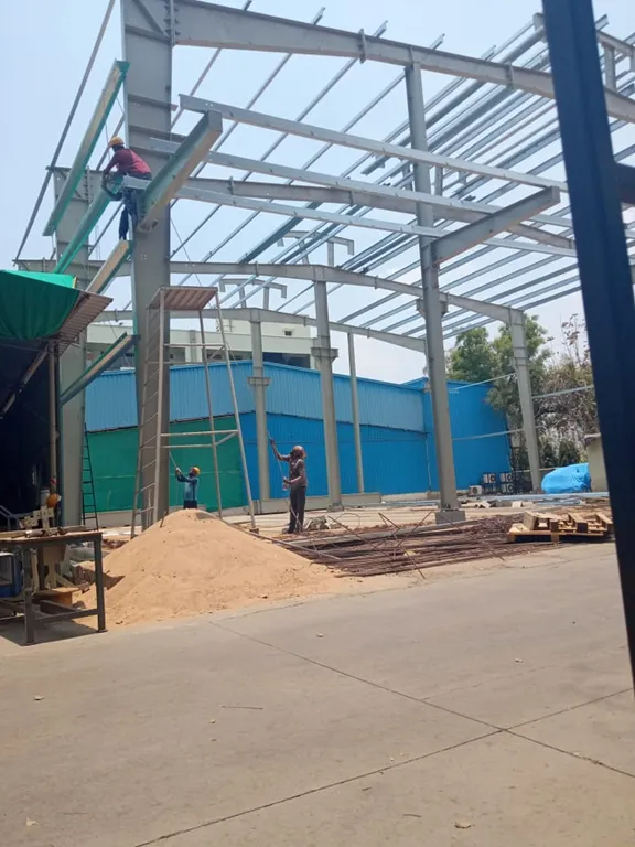 Industrial steel structure frame with columns rafters and purlins by MD Fabrication