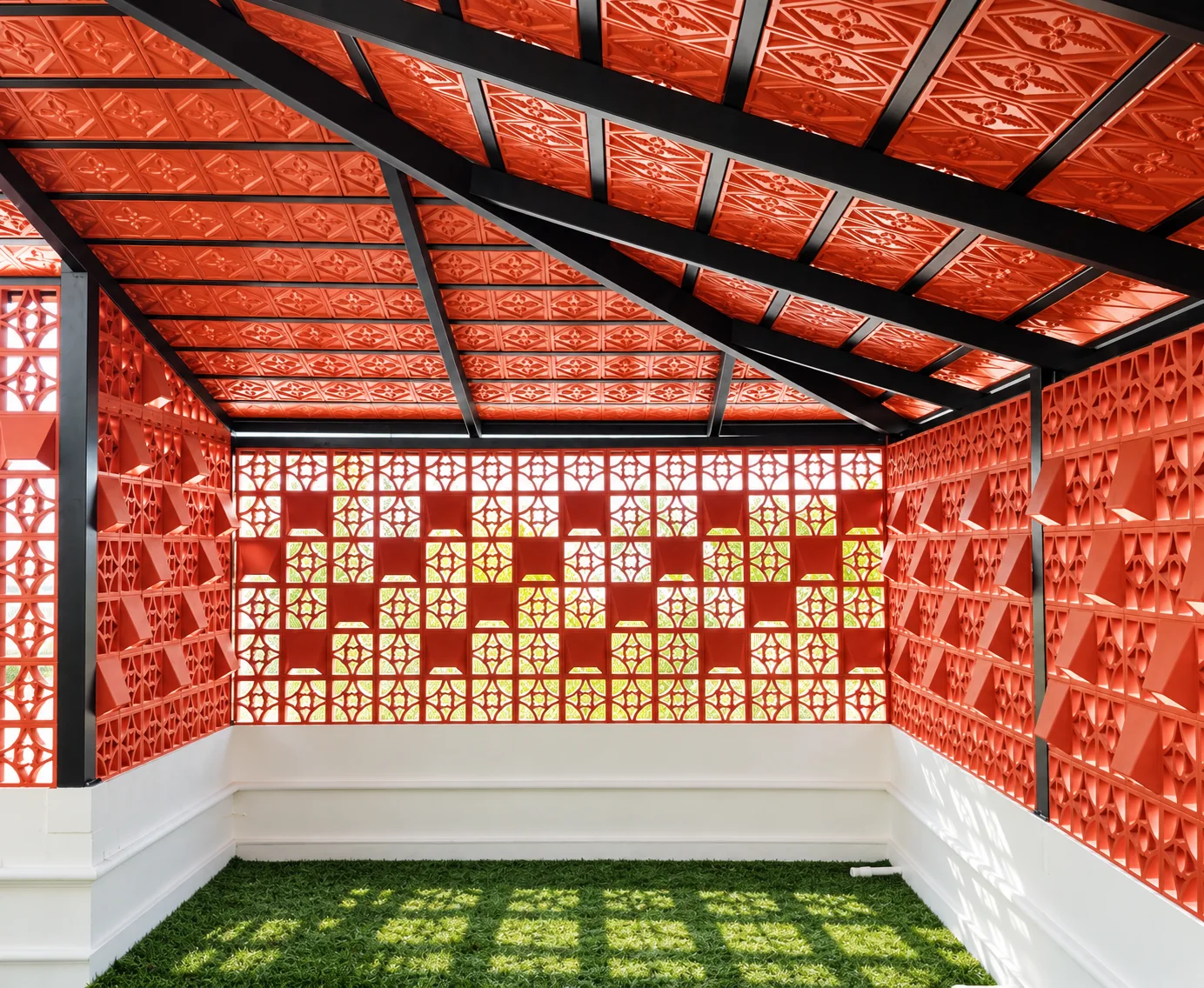 Premium Mangalore tile pergola with precision steel structure by MD Fabrication in Bengaluru