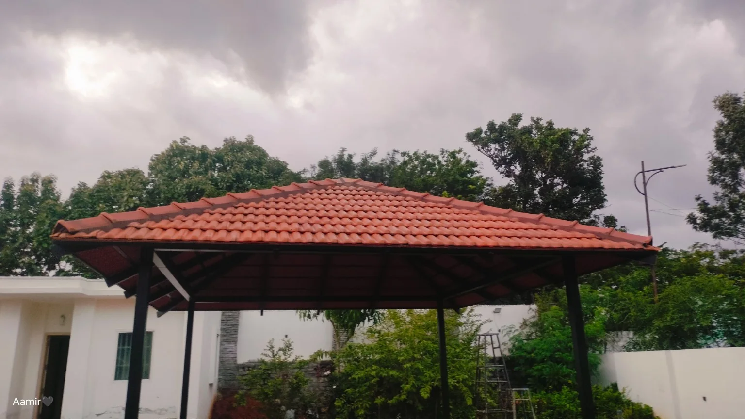 Completed Mangalore tile pergola by MD FABRICATION in Bengaluru