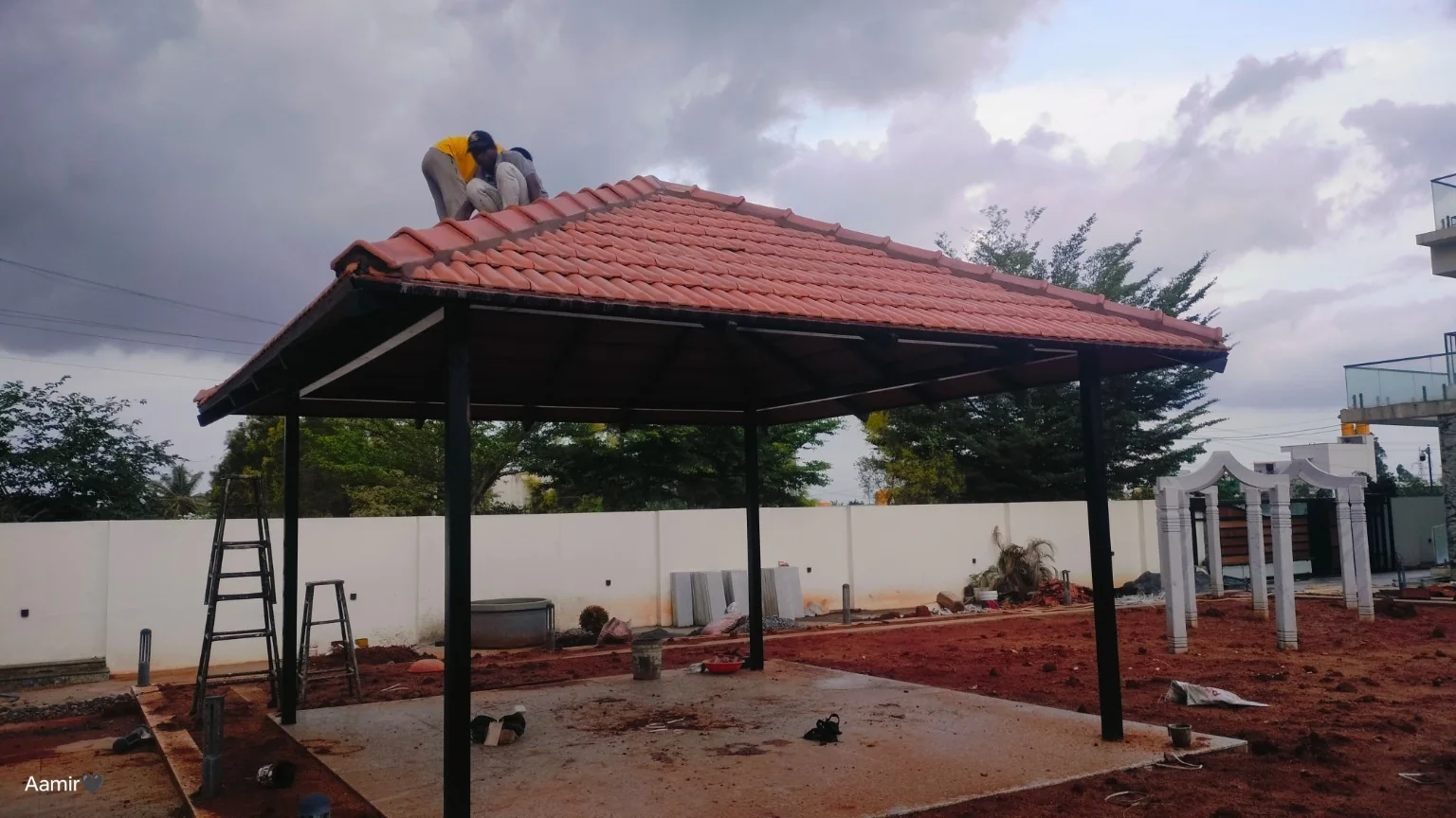Mangalore Tile Pergola — Work Stage by MD FABRICATION in Bengaluru