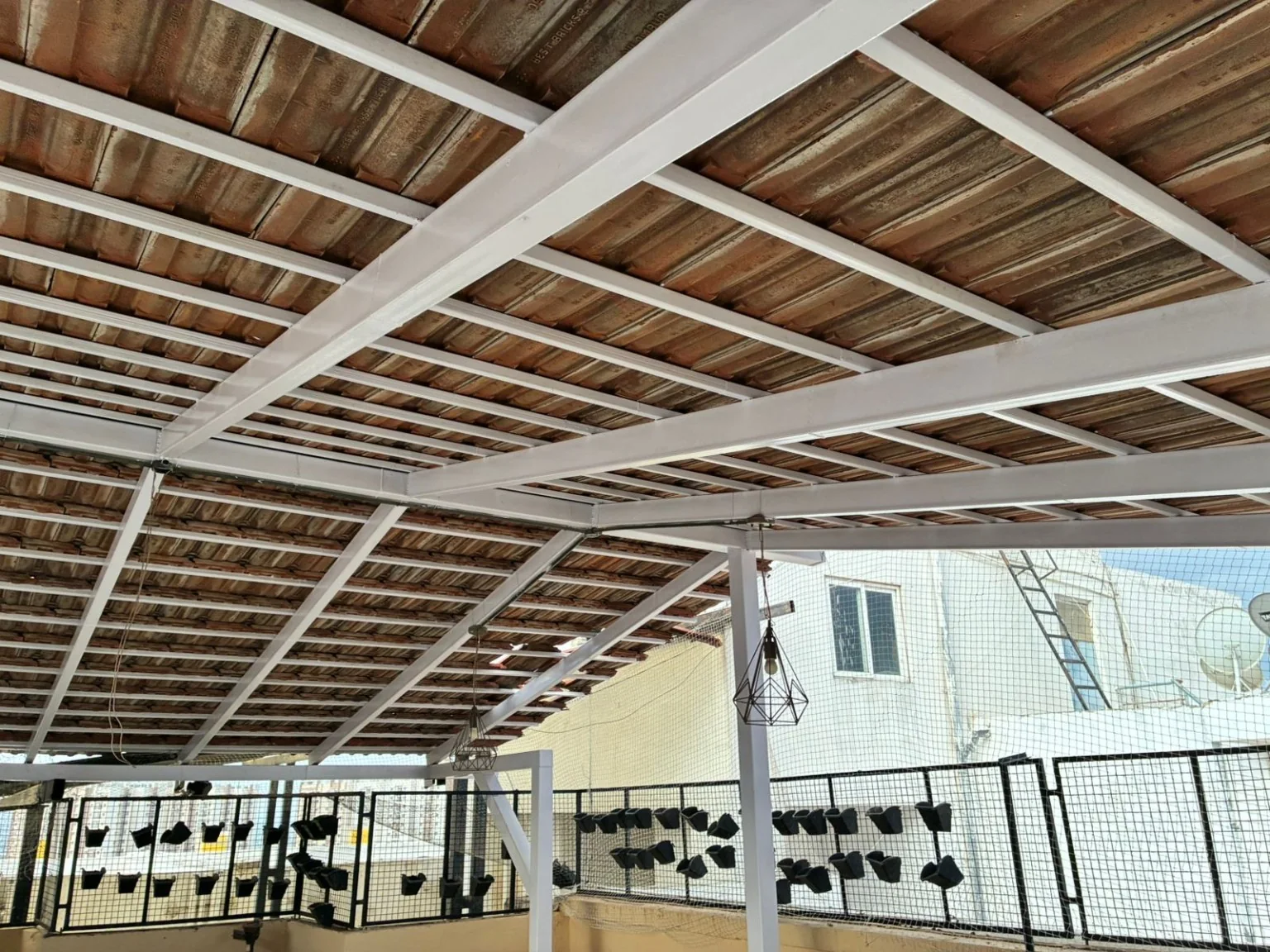 Mangalore Tile Terrace Roof — White Frame by MD FABRICATION in Bengaluru
